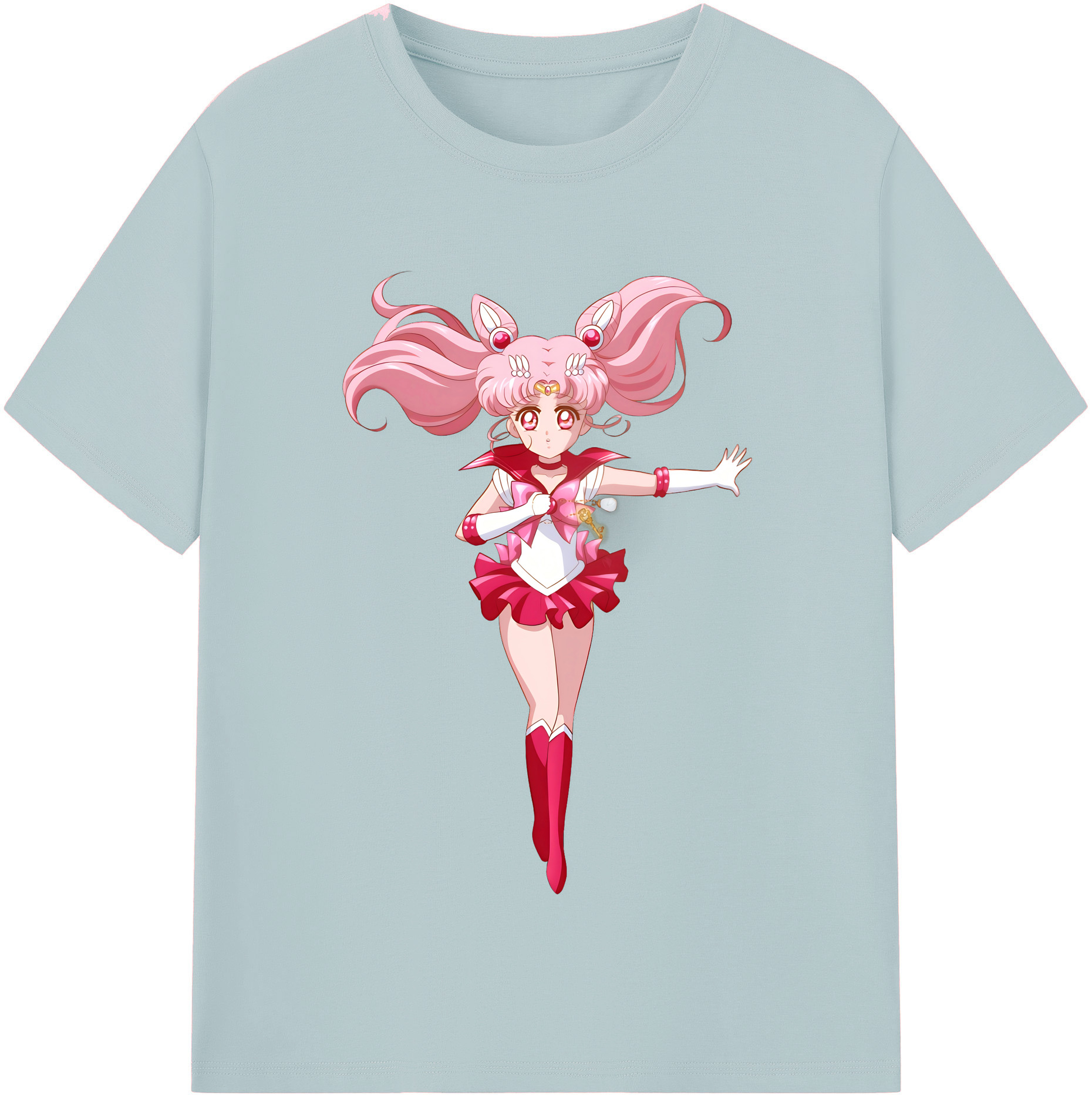 （画像用） 美少女戦士セーラームーン ちびうさ Sailor Moon Chibiusa Tsukino Usagi Small Lady Serenity 綿100％半袖Tシャツ（フロントプリント）
